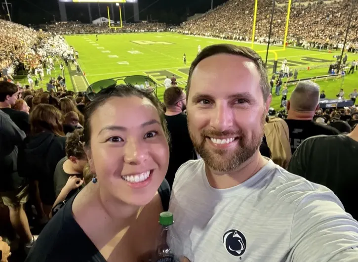 Brandon and Tiffany at Purdue football hosting Penn State